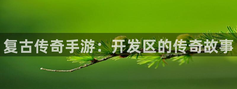 V8娱乐网：复古传奇手游：开发区的传奇故事